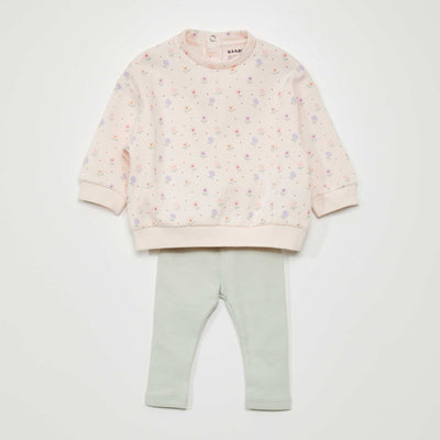 Ensemble sweat + pantalon - 2 pi ces Rose