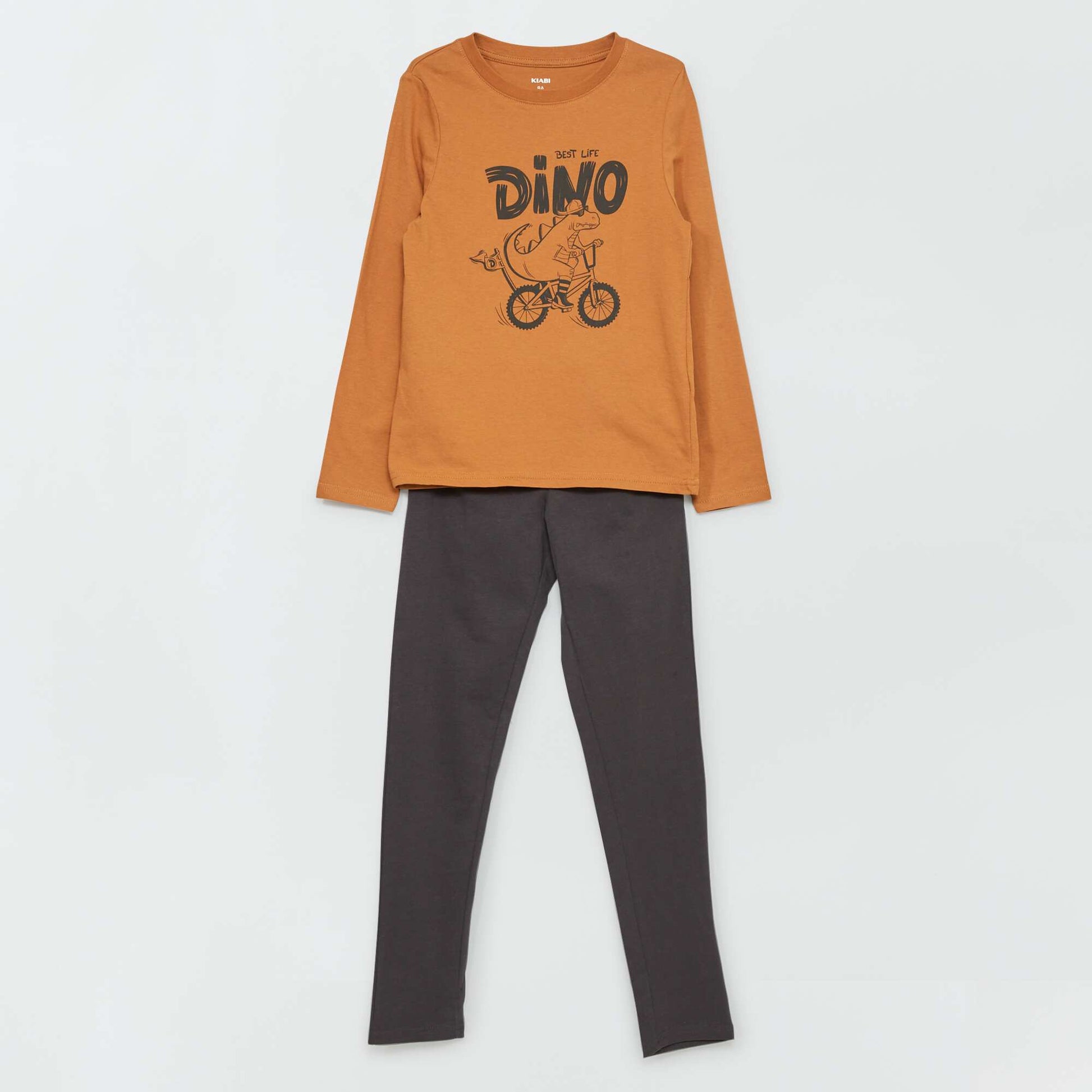 Ensemble pyjama t-shirt + pantalon - 2 pi ces Marron/gris