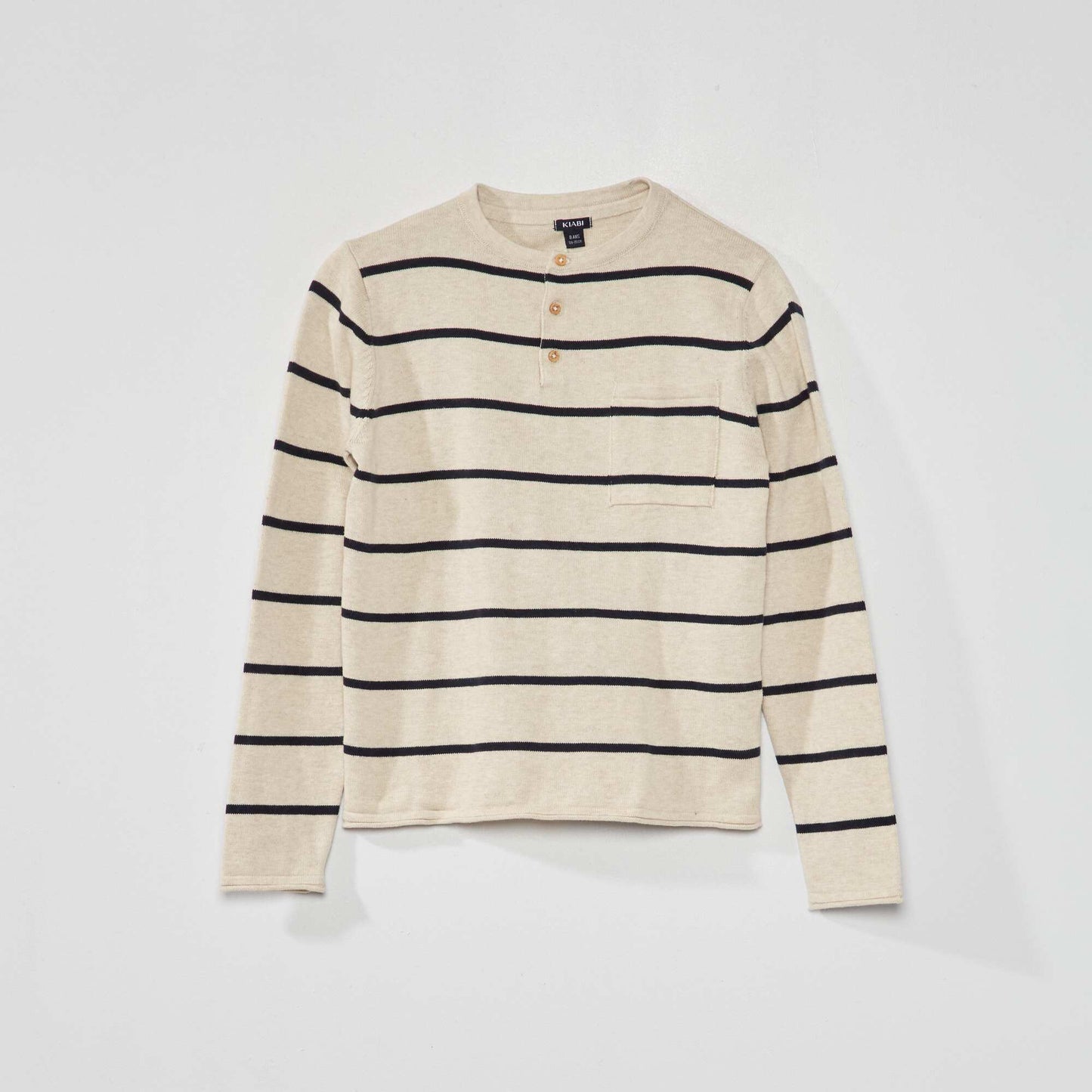 Pull l ger col tunisien Beige