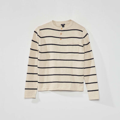 Pull l ger col tunisien Beige