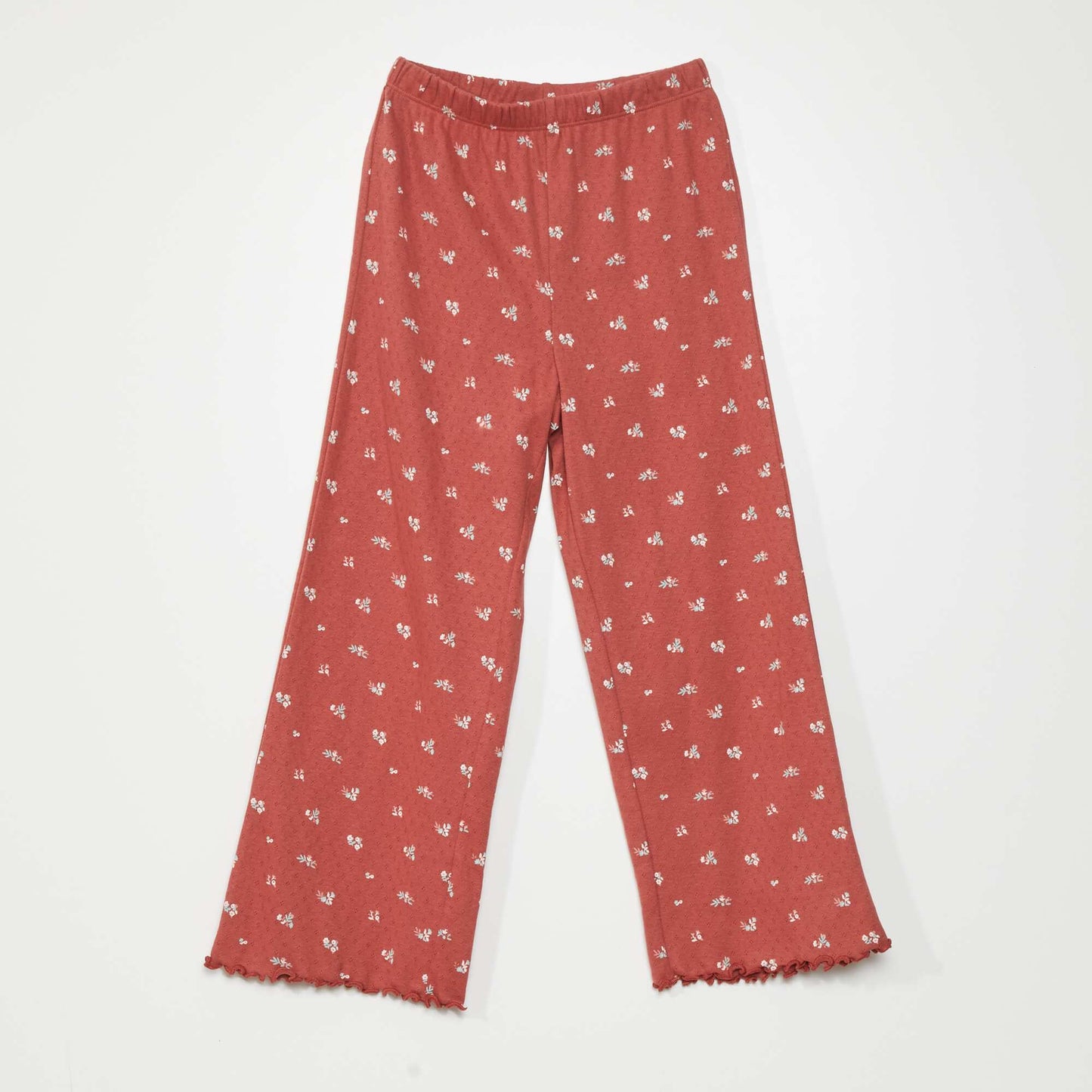 Pyjama long en maille pointelle - 2 pièces Rouge