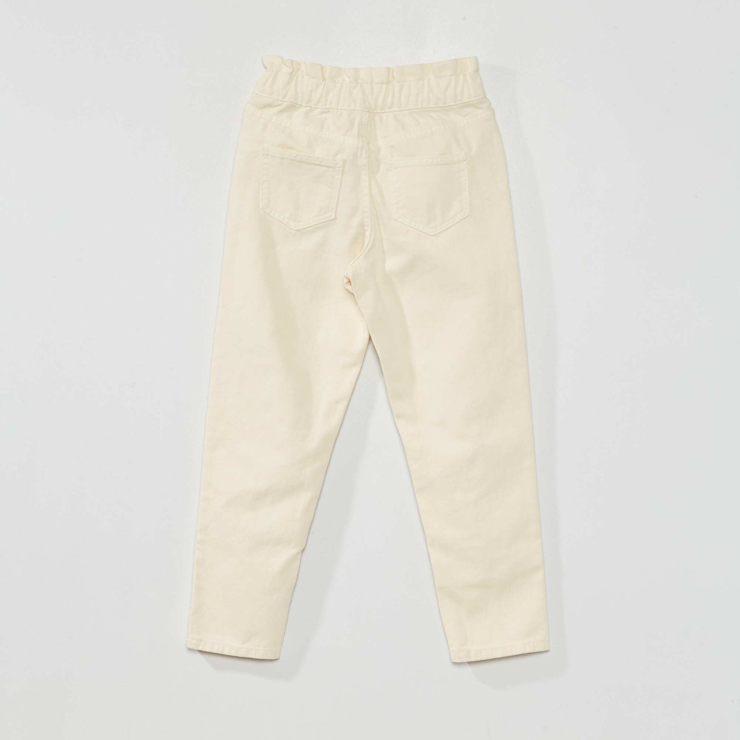 Pantalon denim coupe mom Blanc