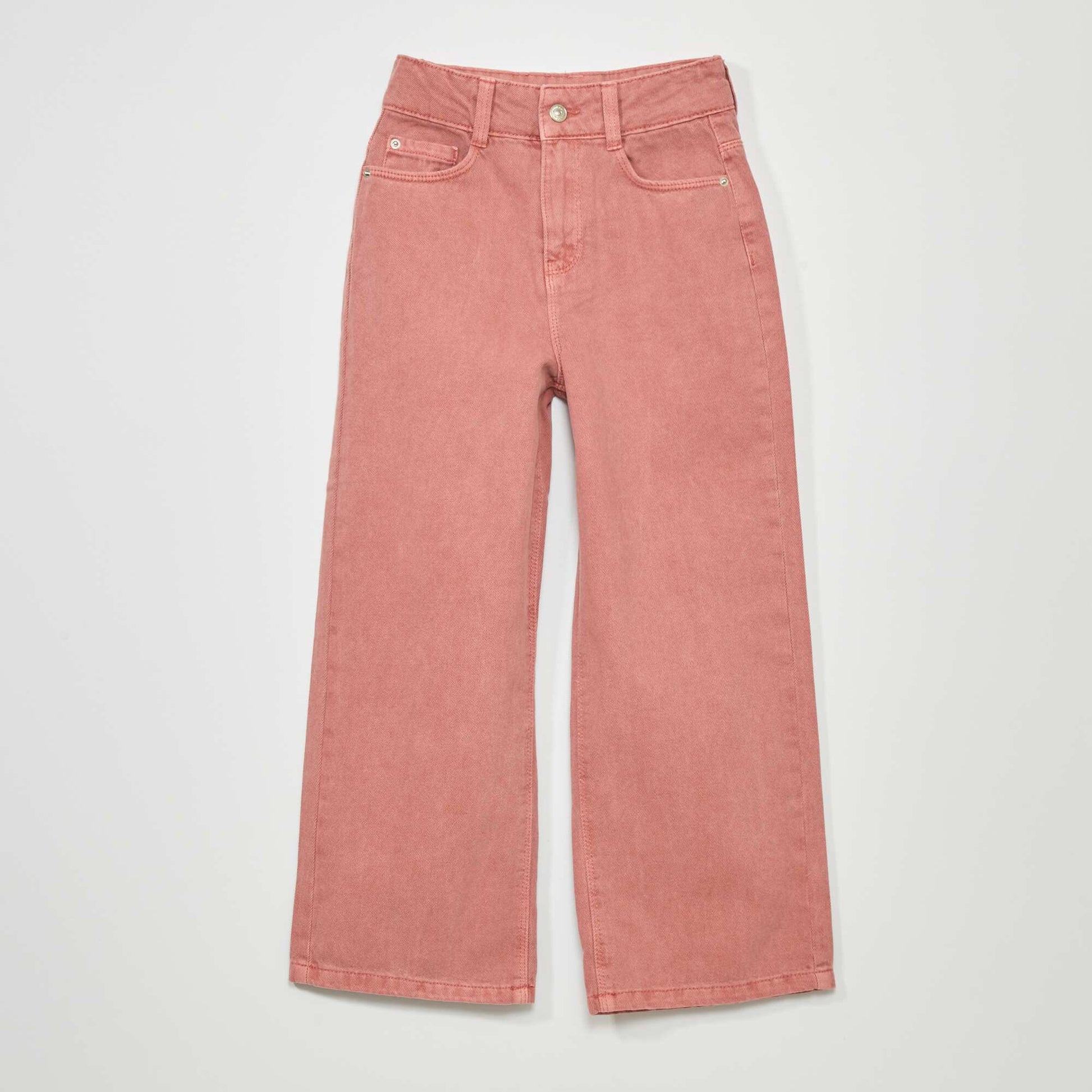 Jean wide-leg 5 poches Rose