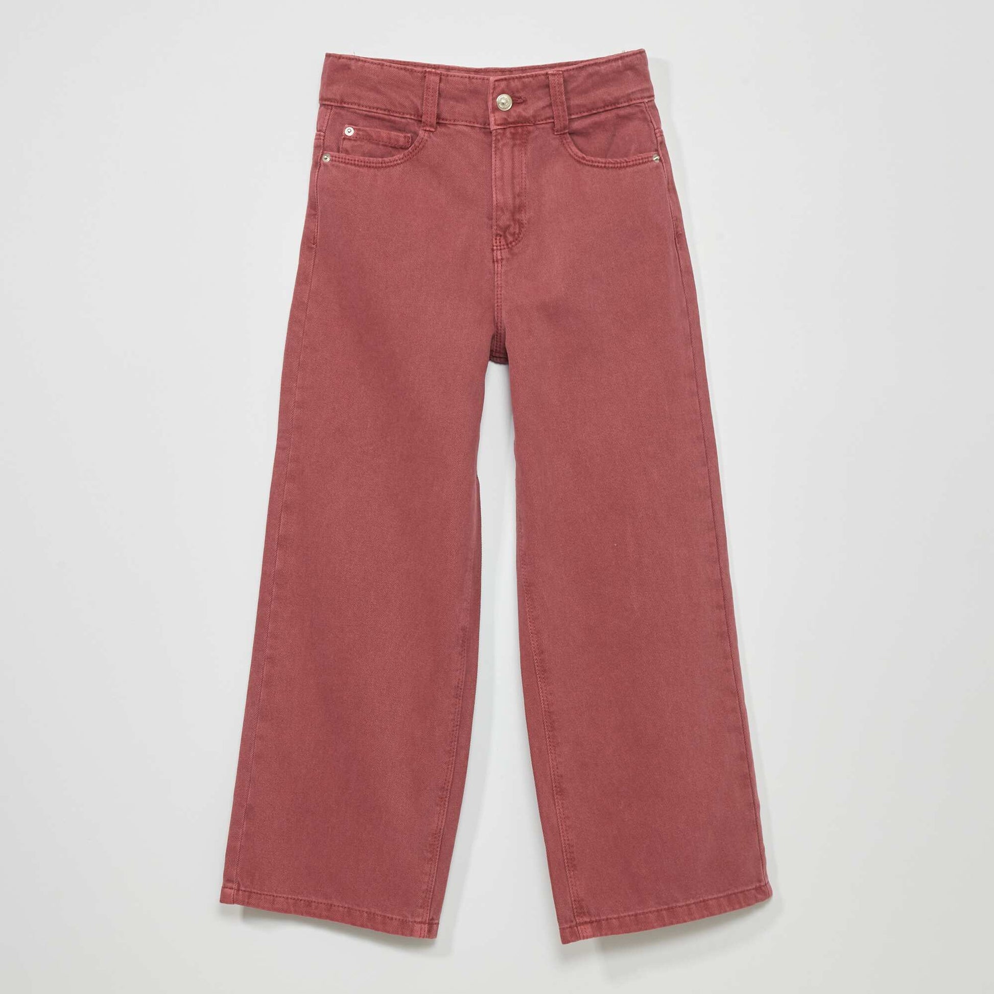 Jean wide-leg 5 poches Bordeaux
