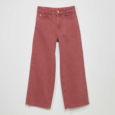 Jean wide-leg 5 poches Bordeaux