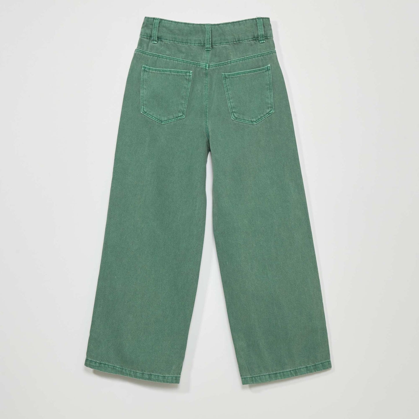 Jean wide-leg 5 poches Vert