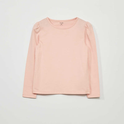 T-shirt en jersey manches longues Rose