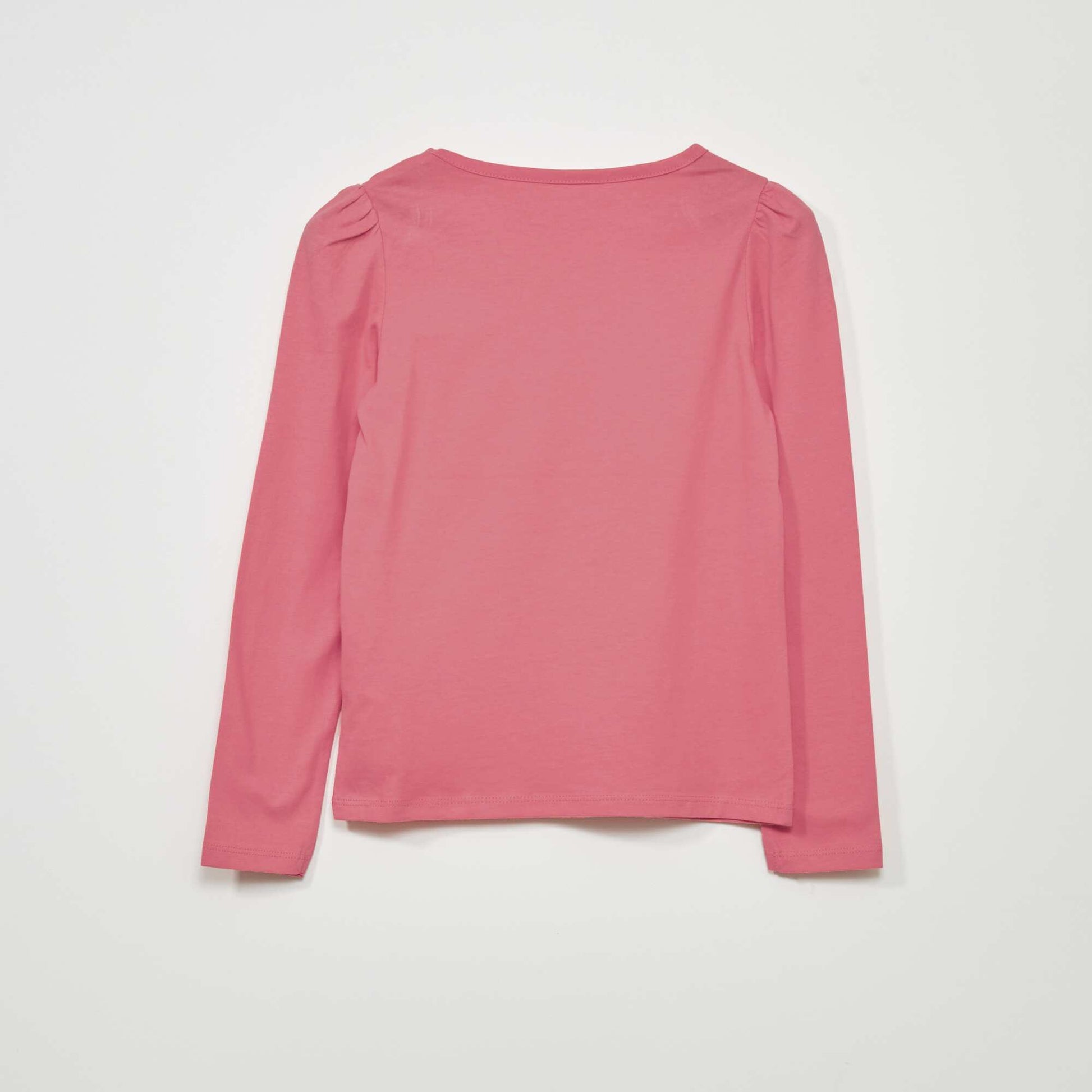 T-shirt en jersey manches longues Rose fonc
