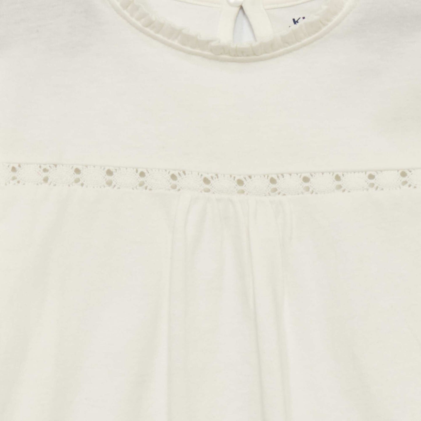 T-shirt   manches avec dentelle blanc