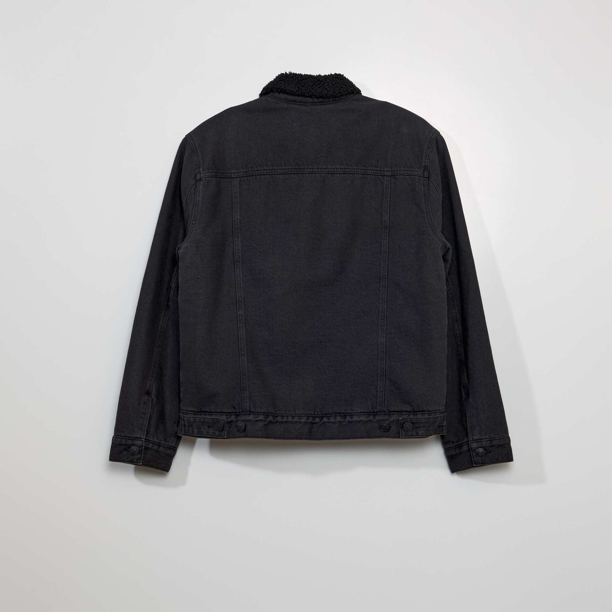 Veste en jean avec sherpa Noir