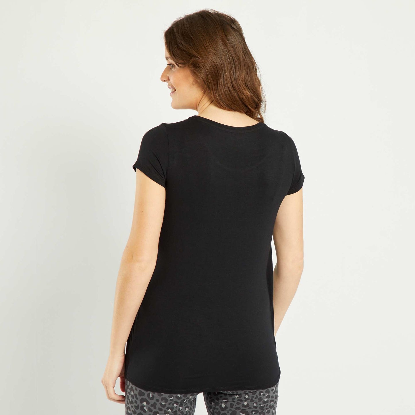 T-shirt d'allaitement col rond noir