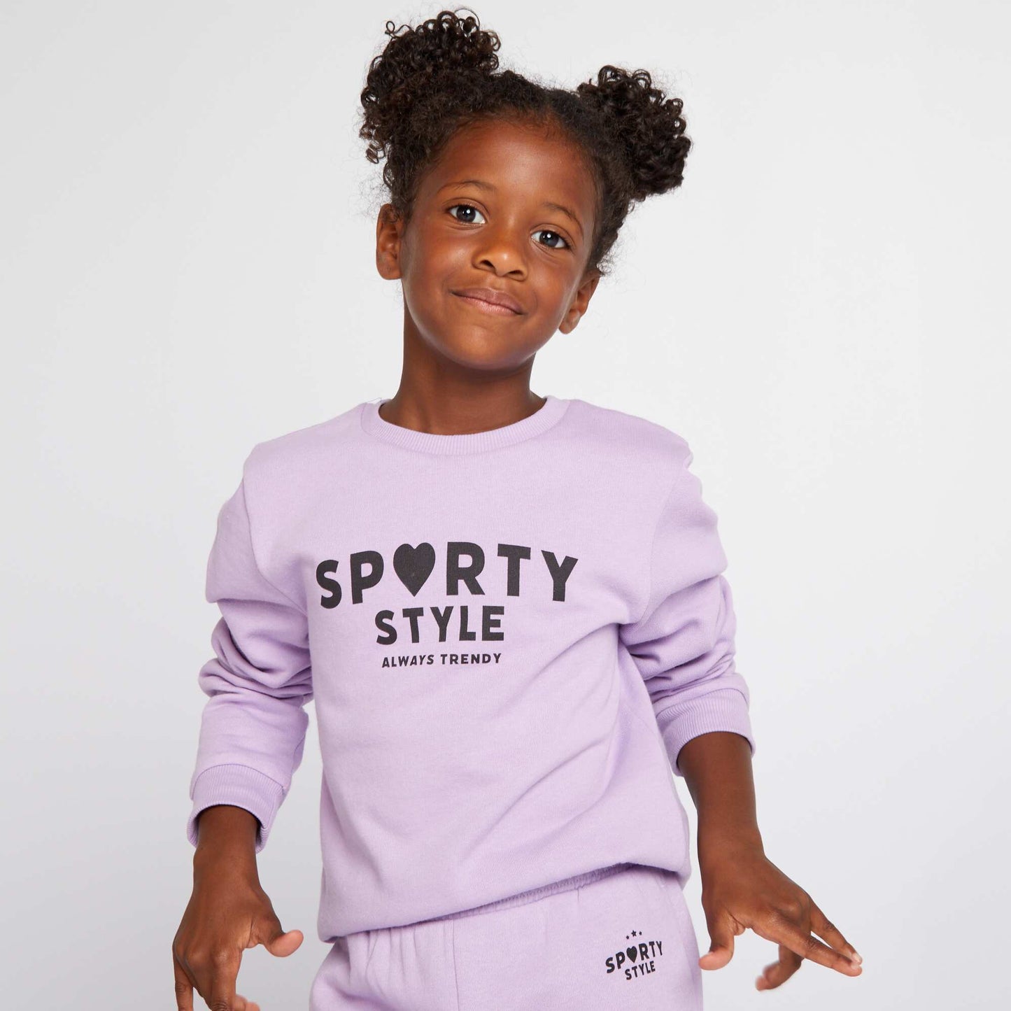 Sweat en molleton avec message imprim  Violet