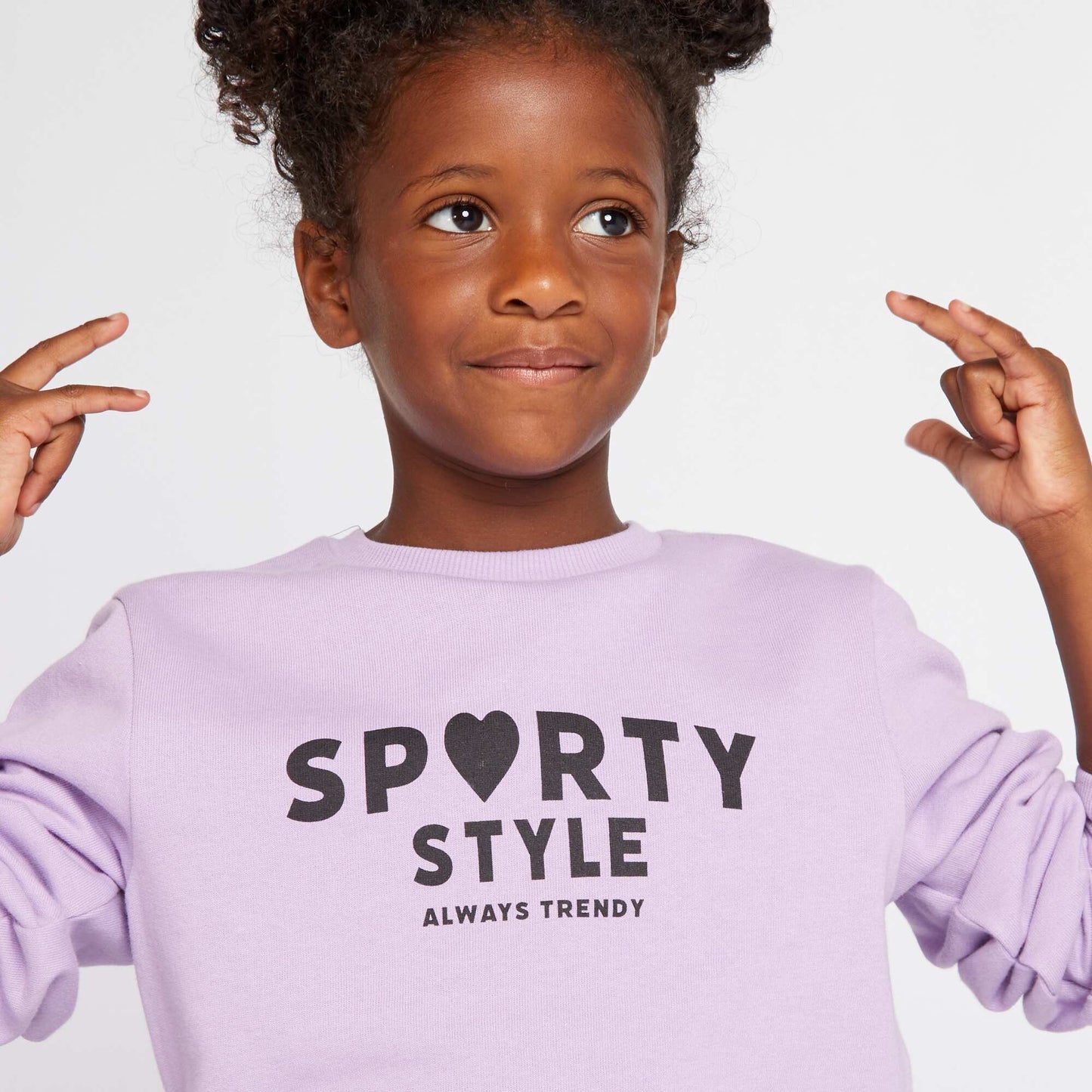 Sweat en molleton avec message imprim  Violet