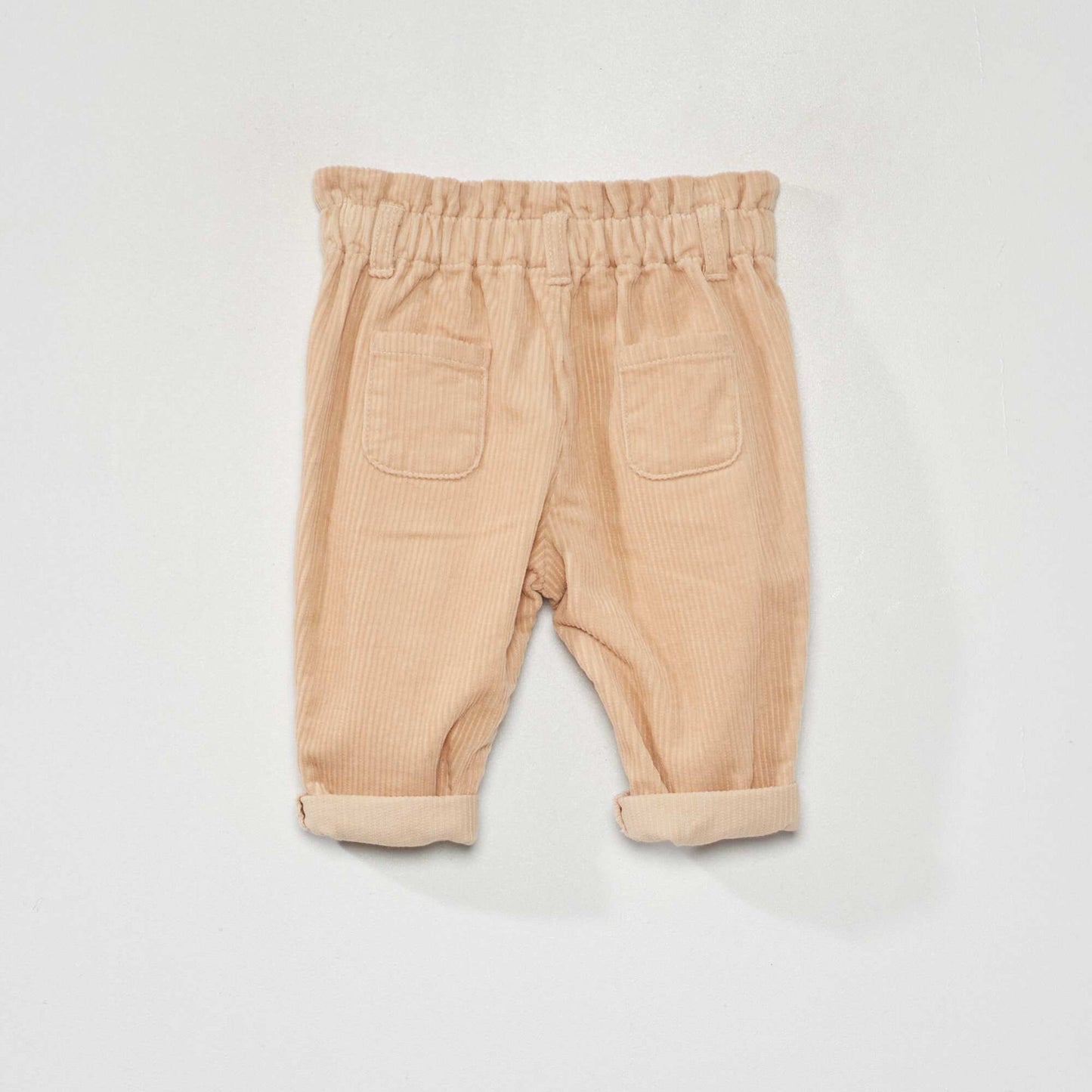 Pantalon paperbag en velours c tel Beige