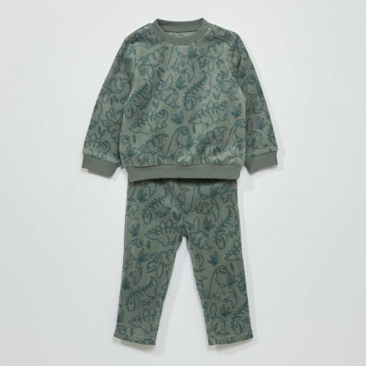 Ensemble pyjama polaire - 2 pi ces Vert