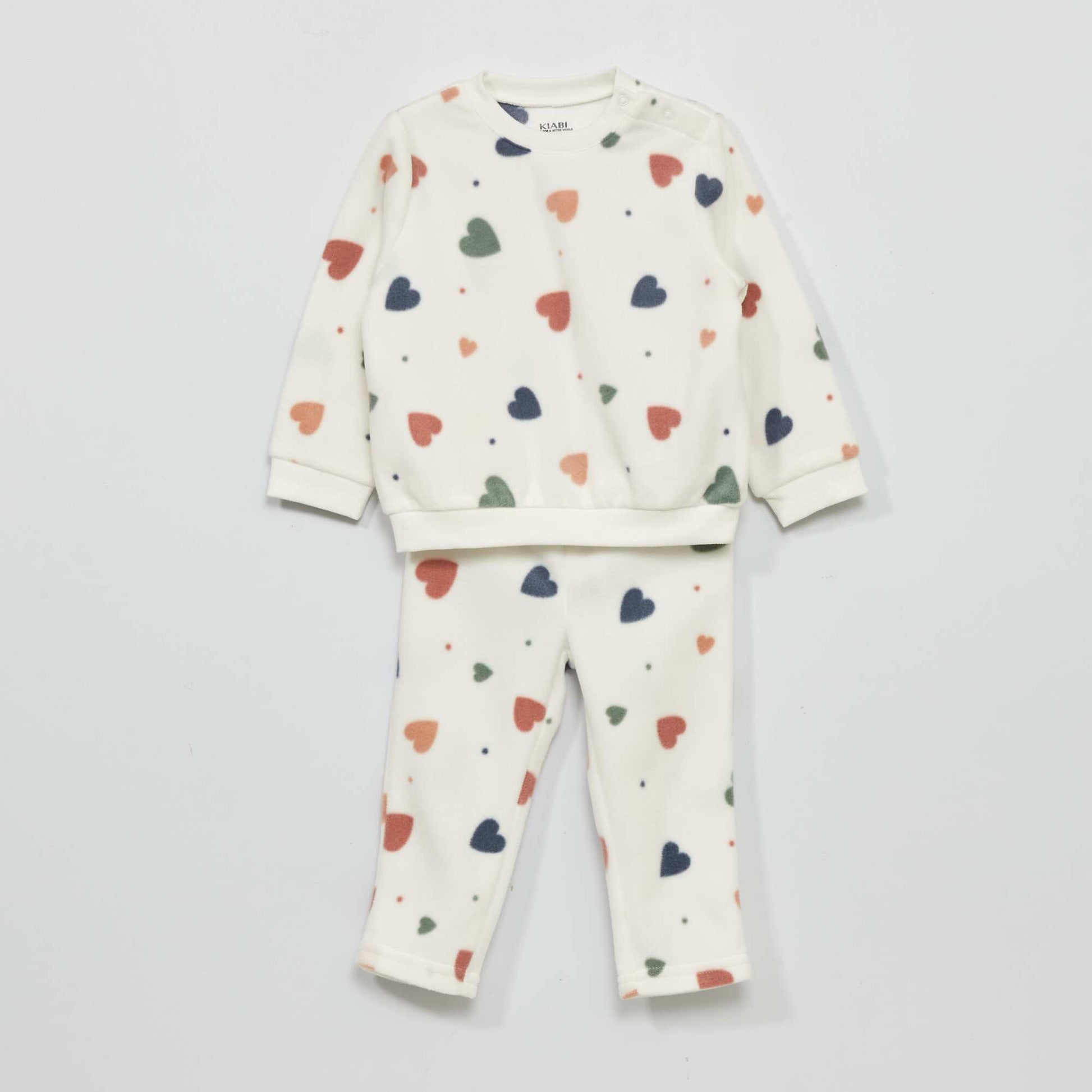 Ensemble pyjama polaire - 2 pi ces Blanc
