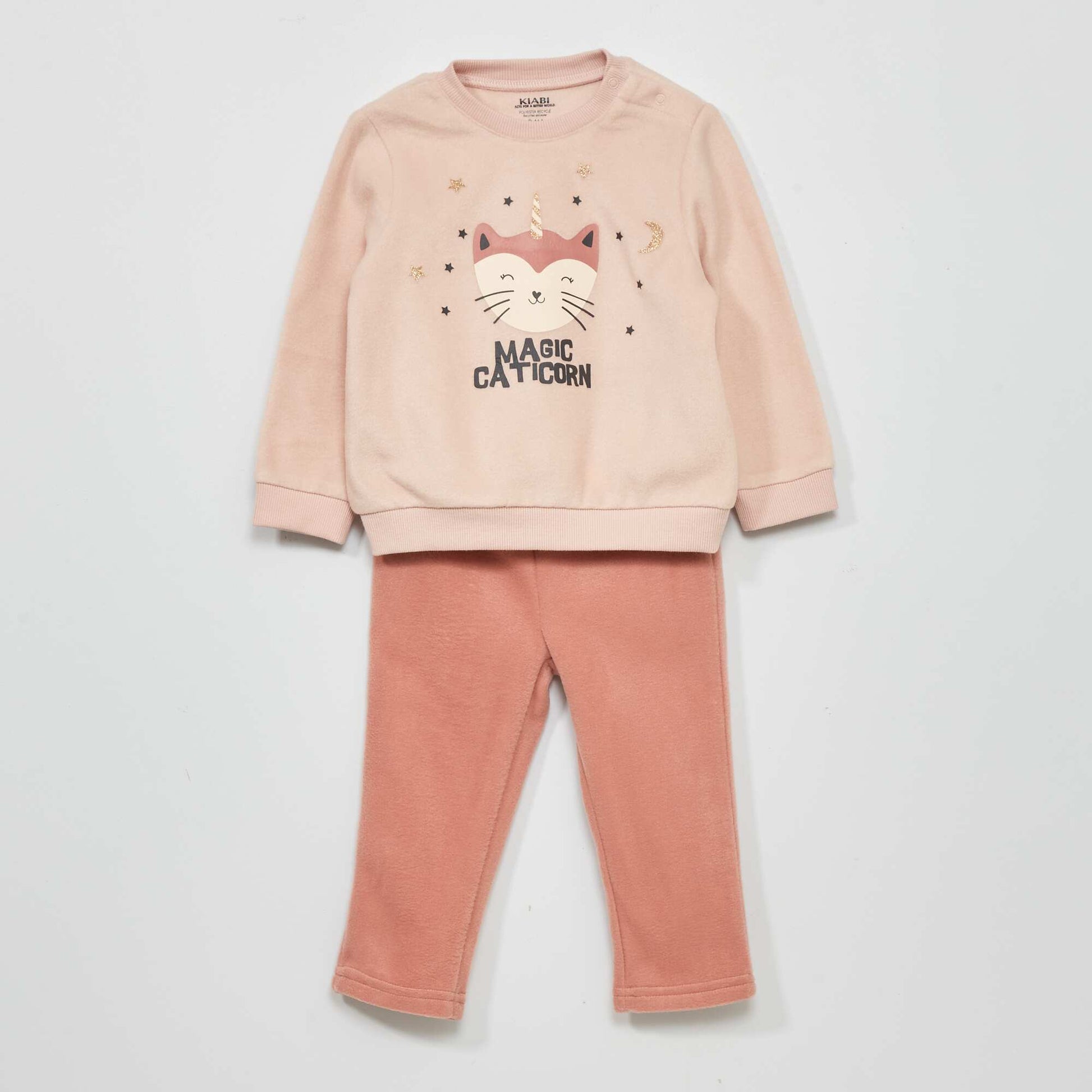 Ensemble pyjama polaire - 2 pi ces Rose