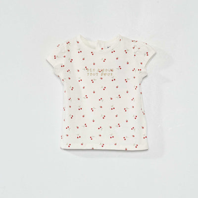 T-shirt en jersey avec imprim Blanc