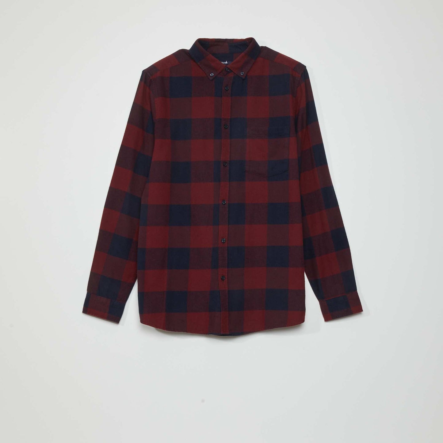 Chemise droite en flanelle Rouge