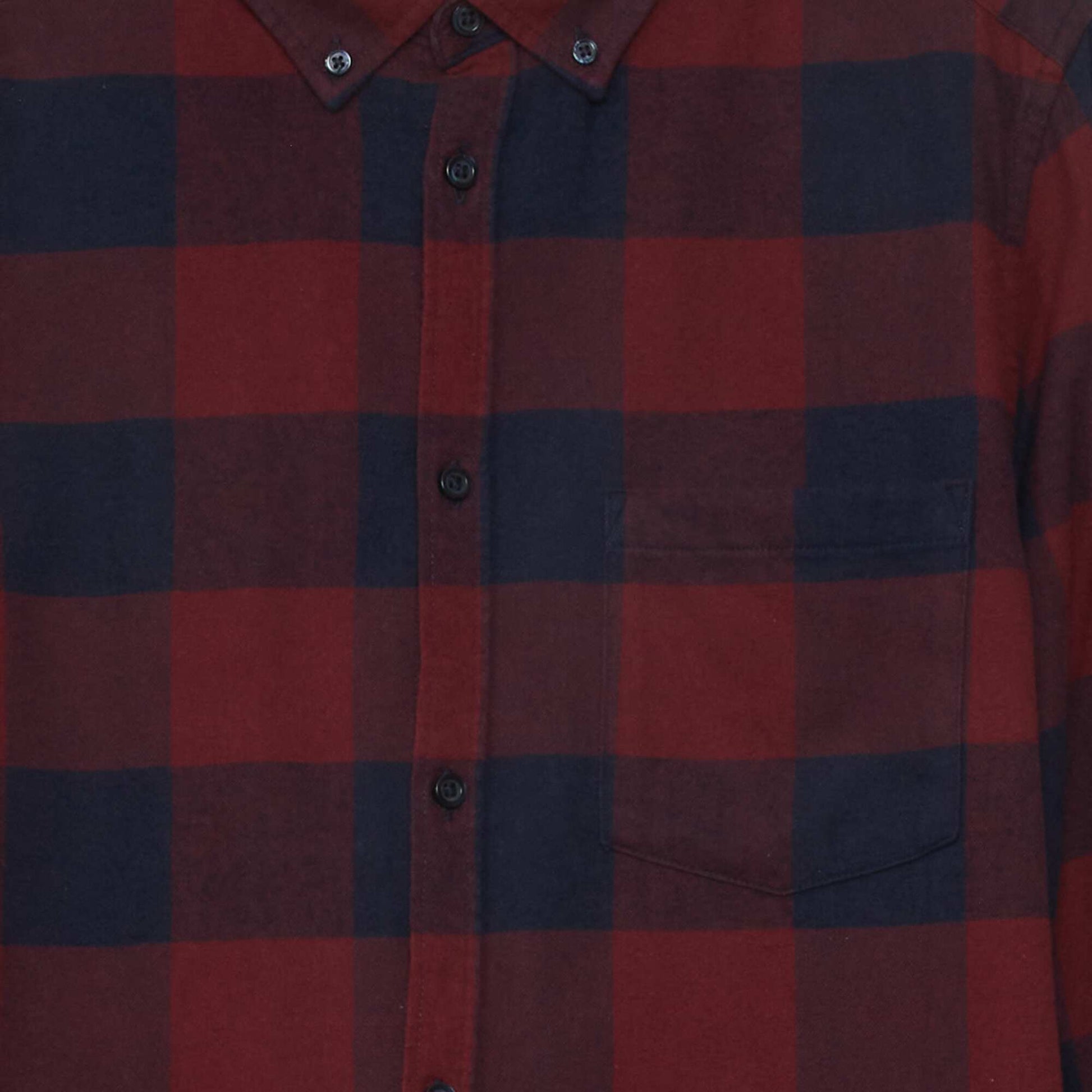 Chemise droite en flanelle Rouge
