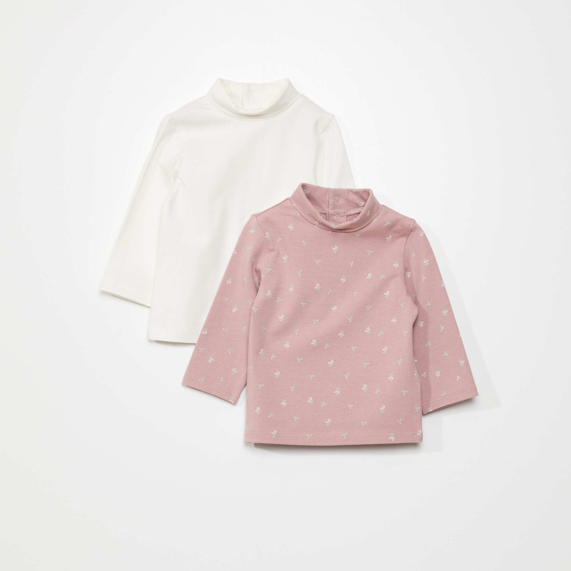 Lot de 2 sous-pulls Blanc/fleuri
