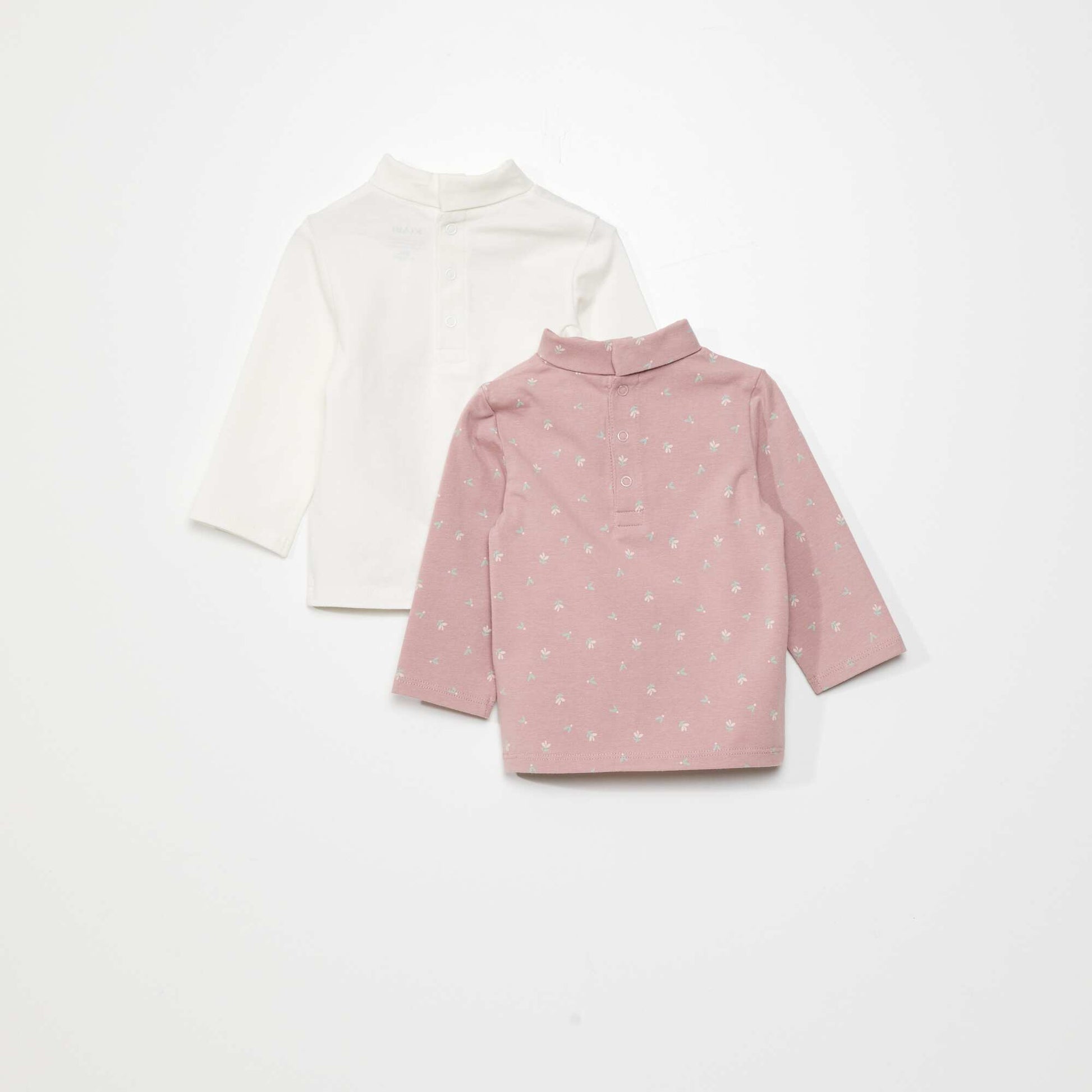 Lot de 2 sous-pulls Blanc/fleuri
