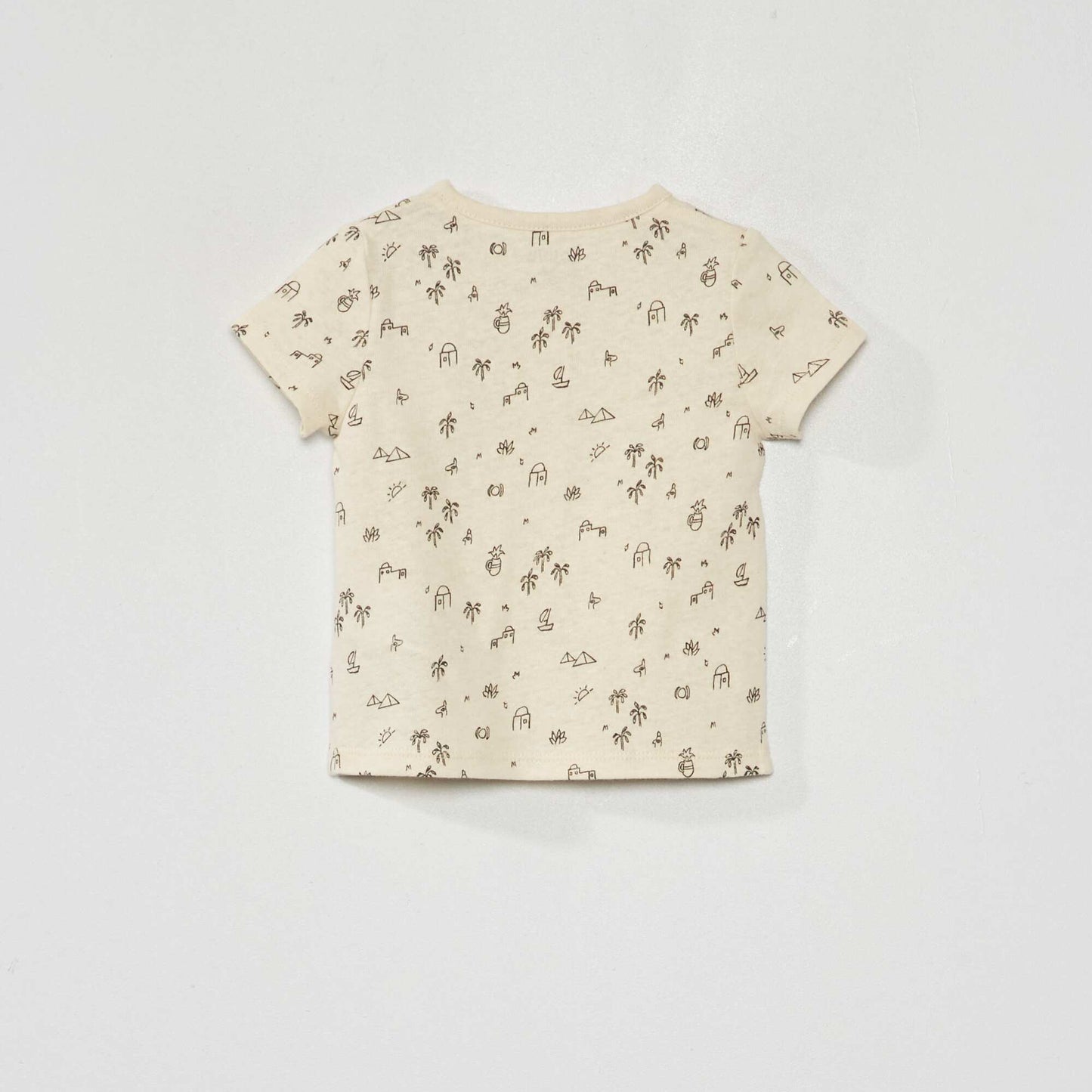 Tee-shirt imprim en coton ajour Blanc noir