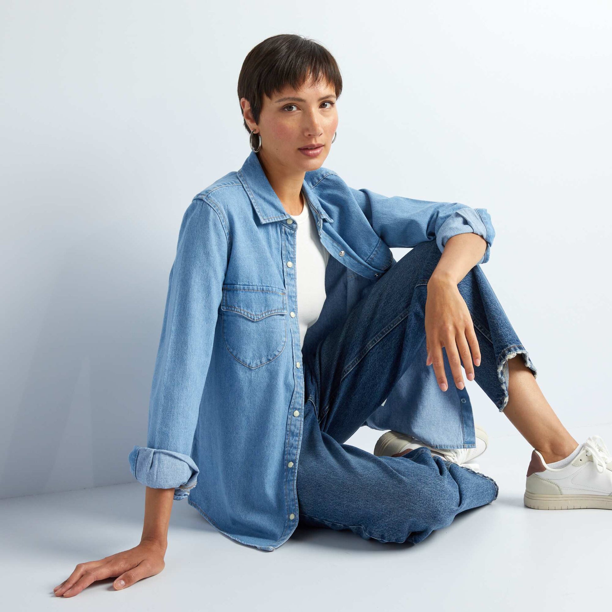 Chemise en jean Double stone