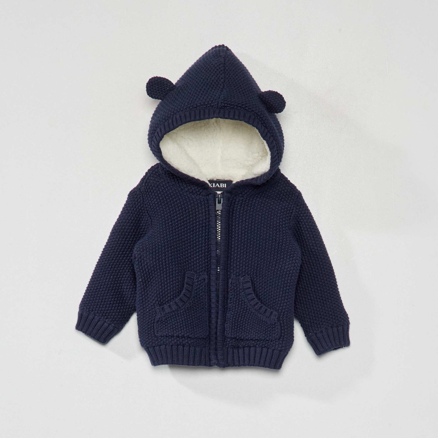 Gilet en tricot avec capuche Bleu