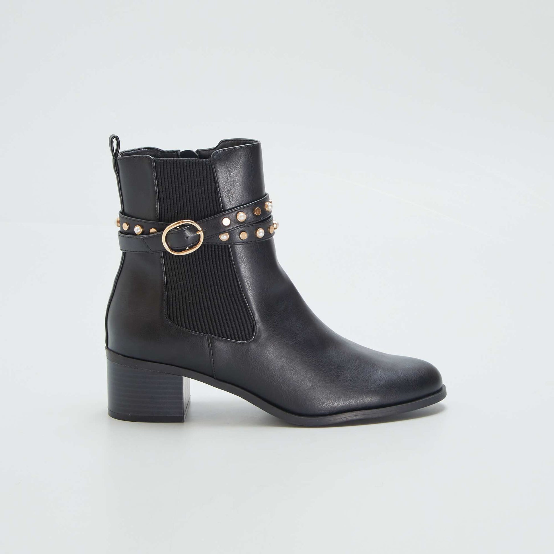 Bottines avec boucle fantaisie noir