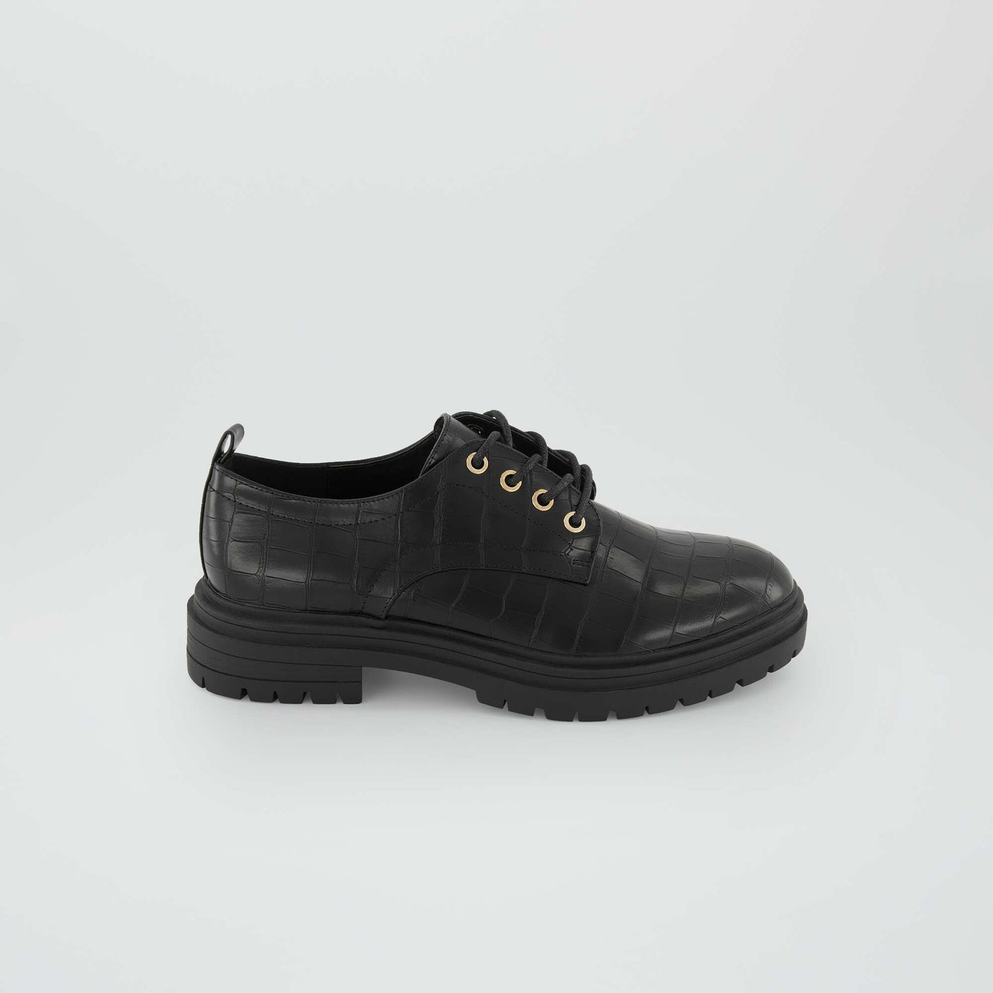 Mocassins lacet avec semelles paisses noir