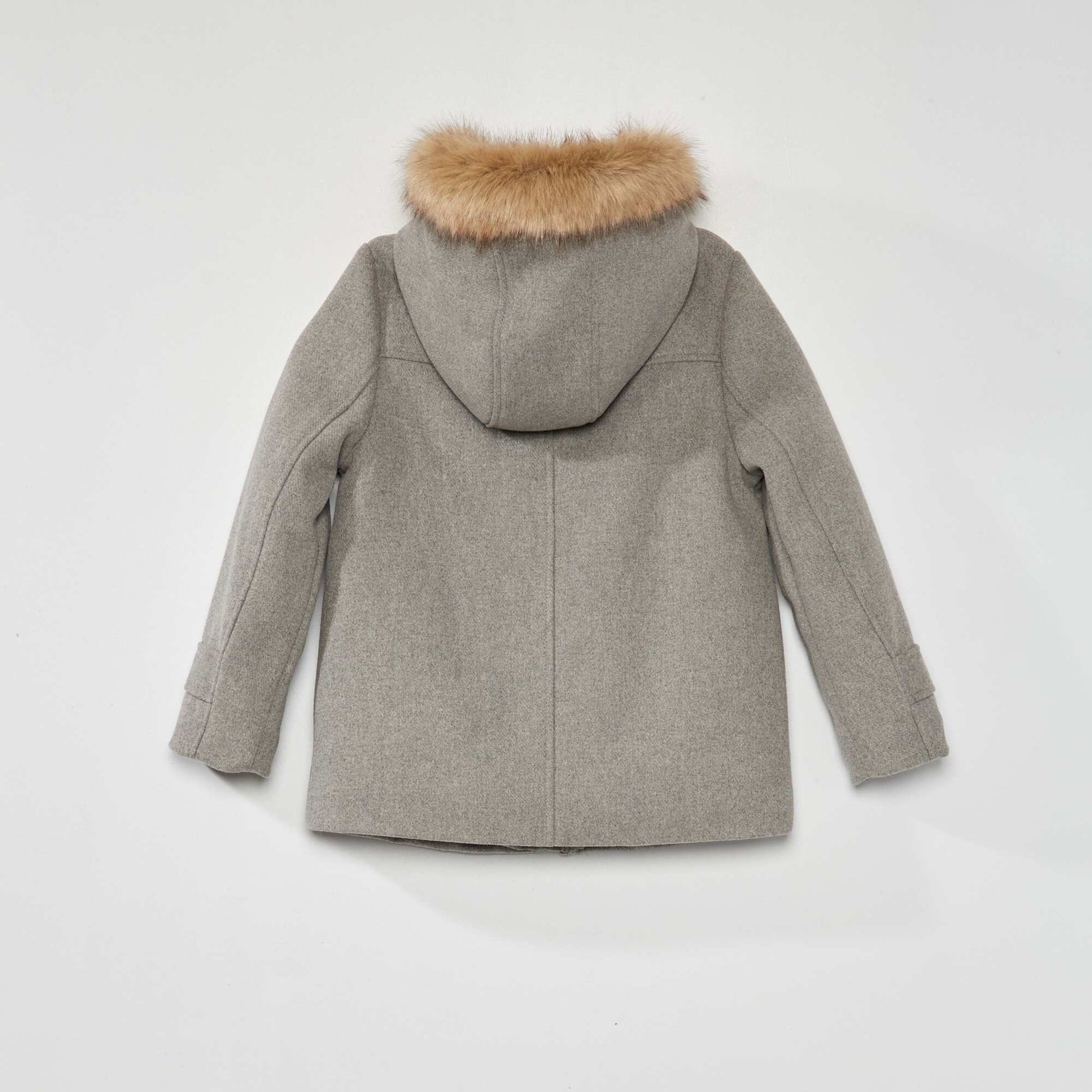 Manteau lainage capuche Gris