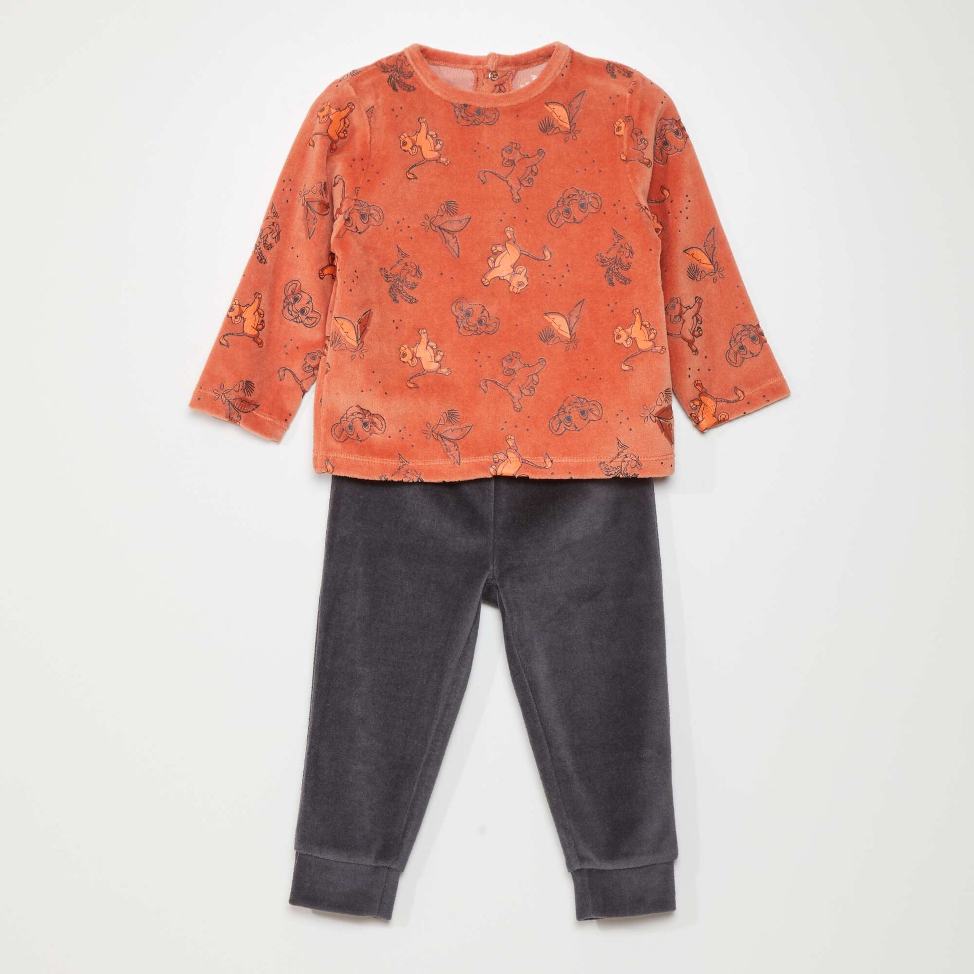Ensemble de pyjama en velours 'Disney' - 2 pi ces Orange/gris
