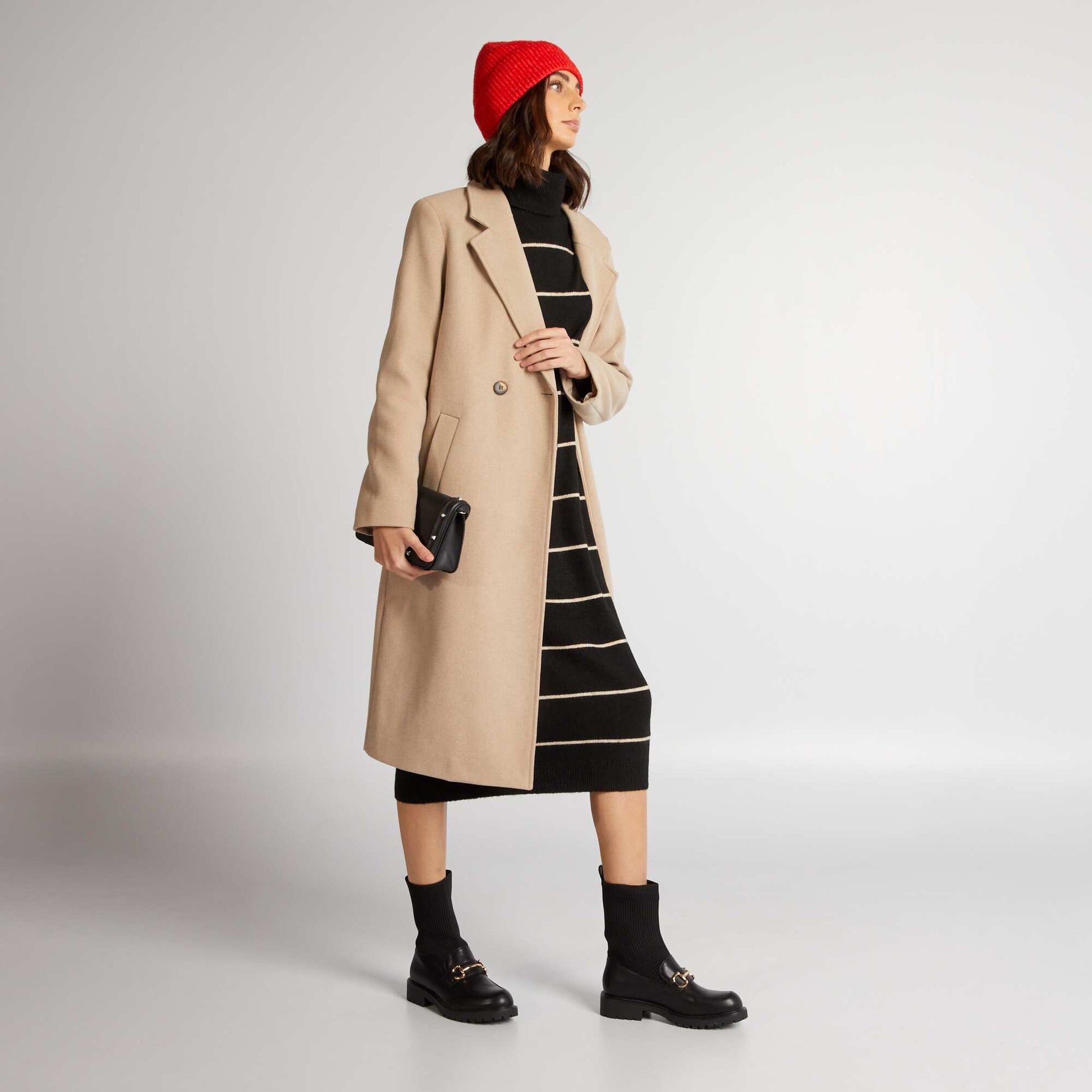 Manteau type lainage beige