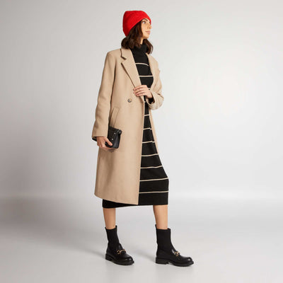 Manteau type lainage beige