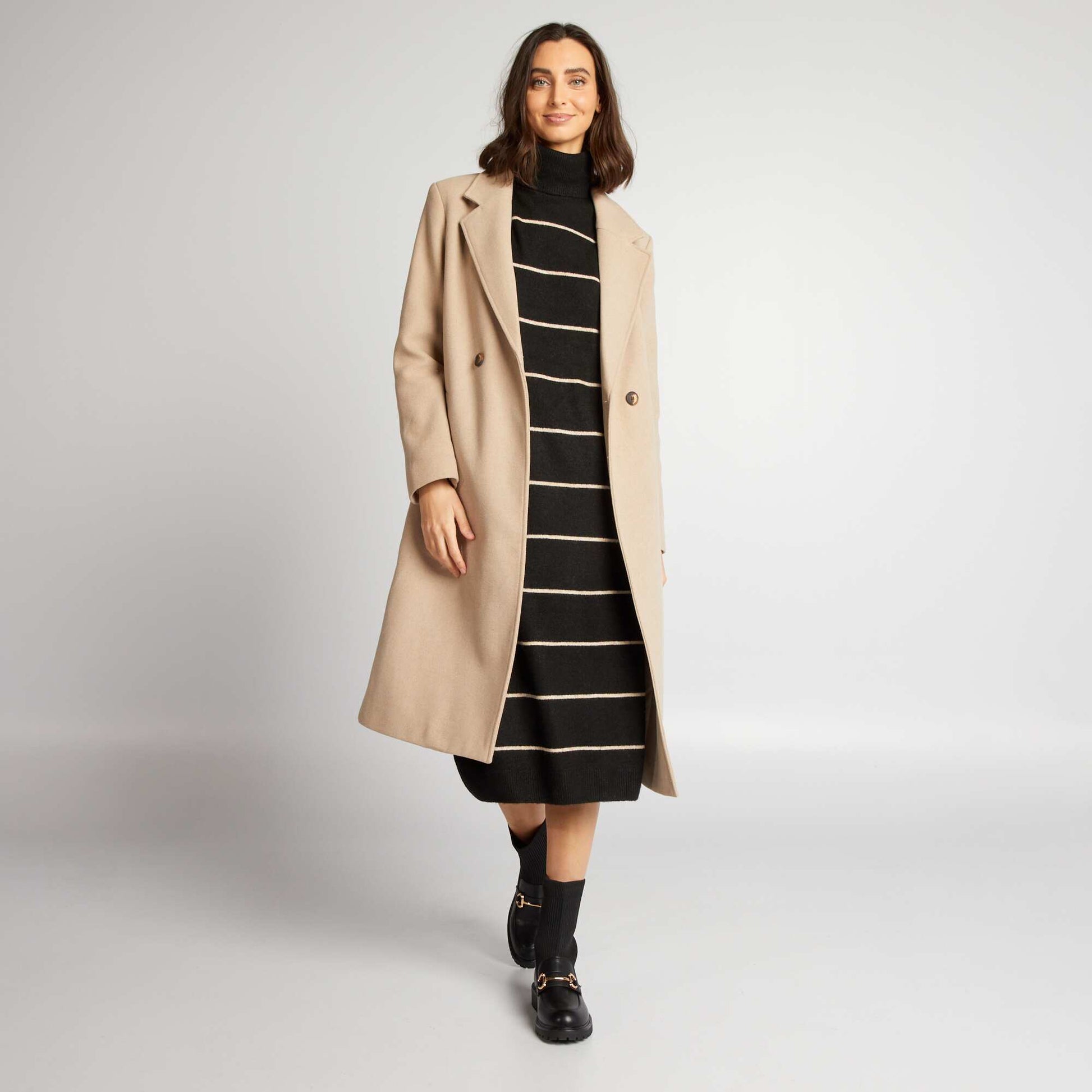 Manteau type lainage beige