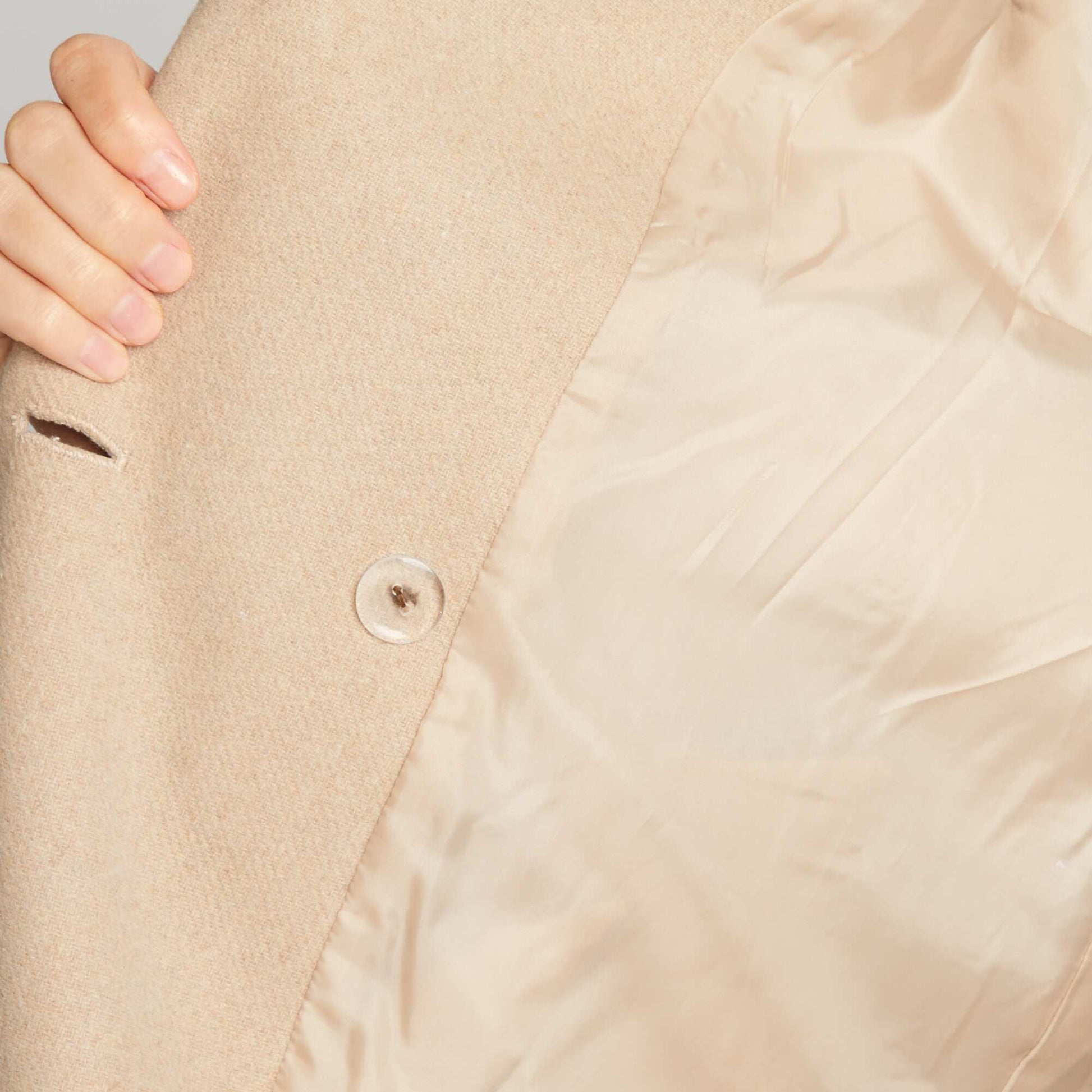 Manteau type lainage beige