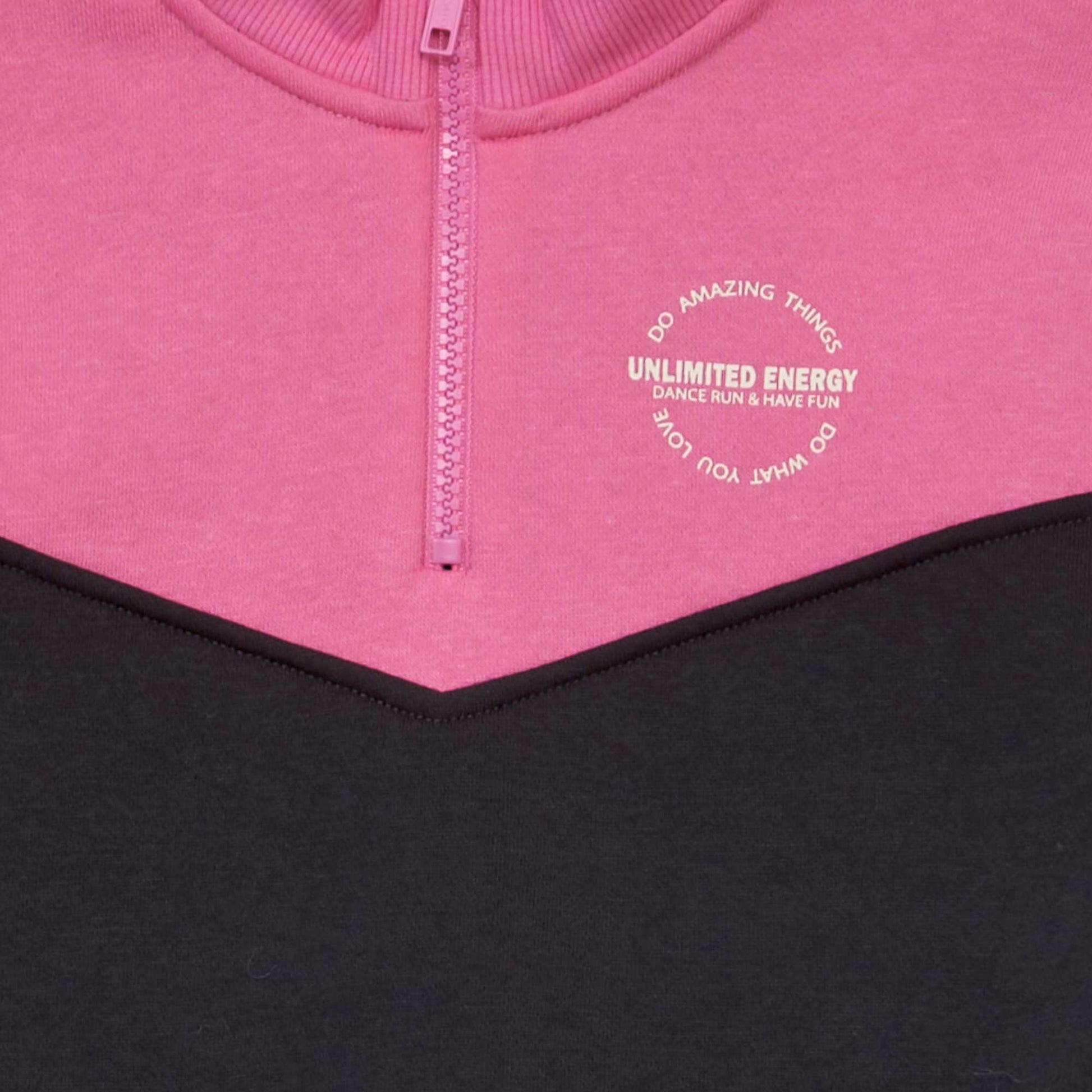 Sweat col camionneur Marron/rose