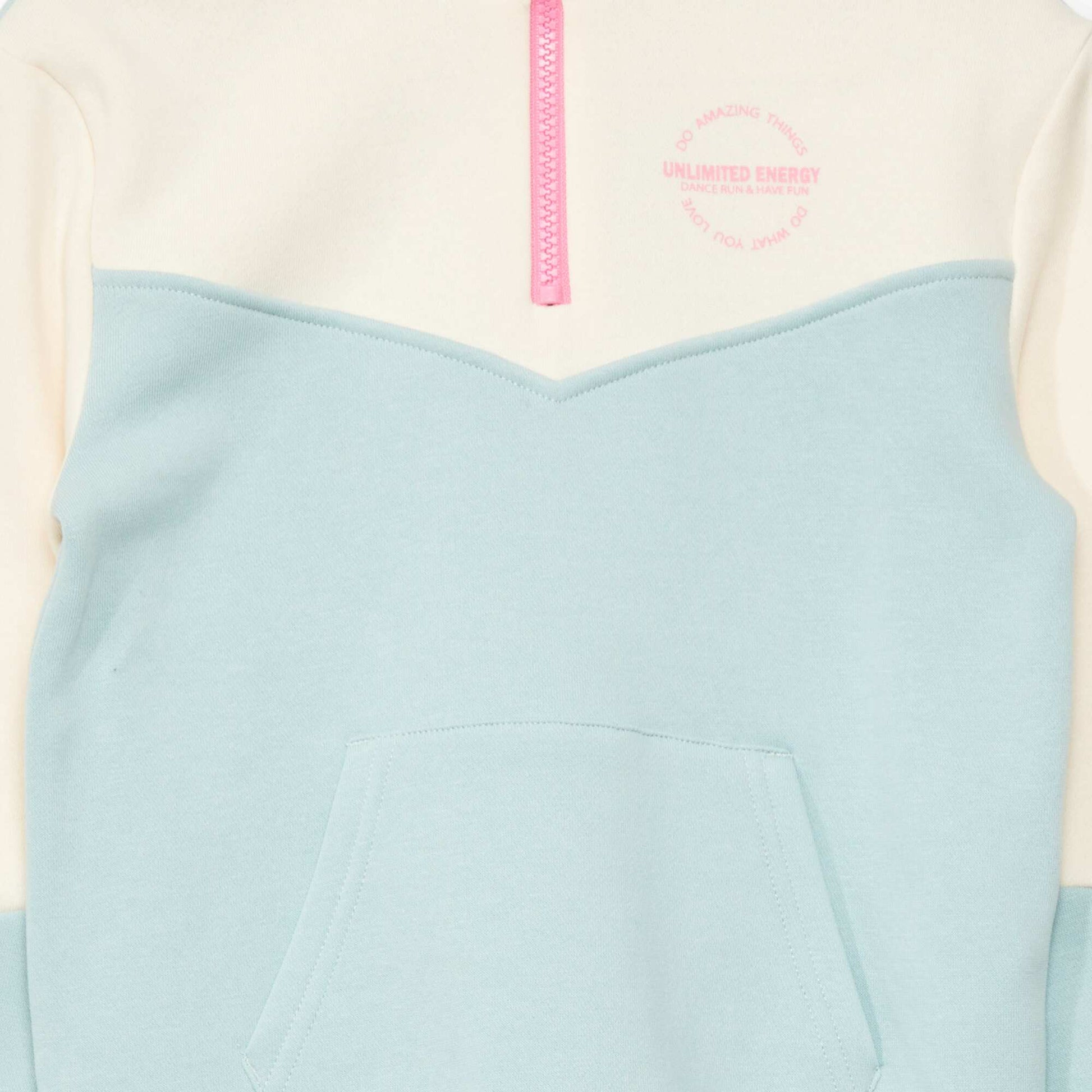 Sweat col camionneur Bleu/ecru