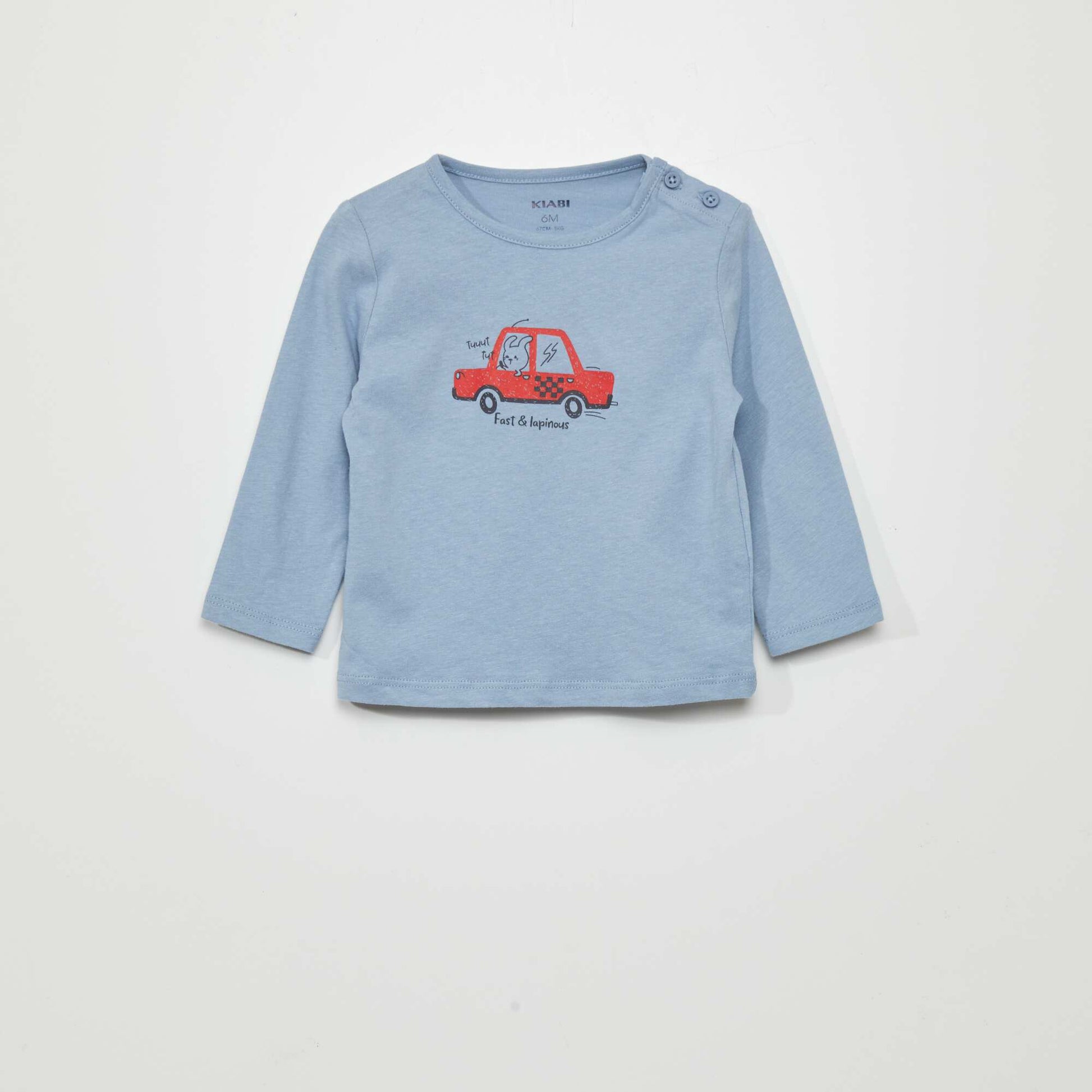 T-shirt en jersey avec imprim Bleu
