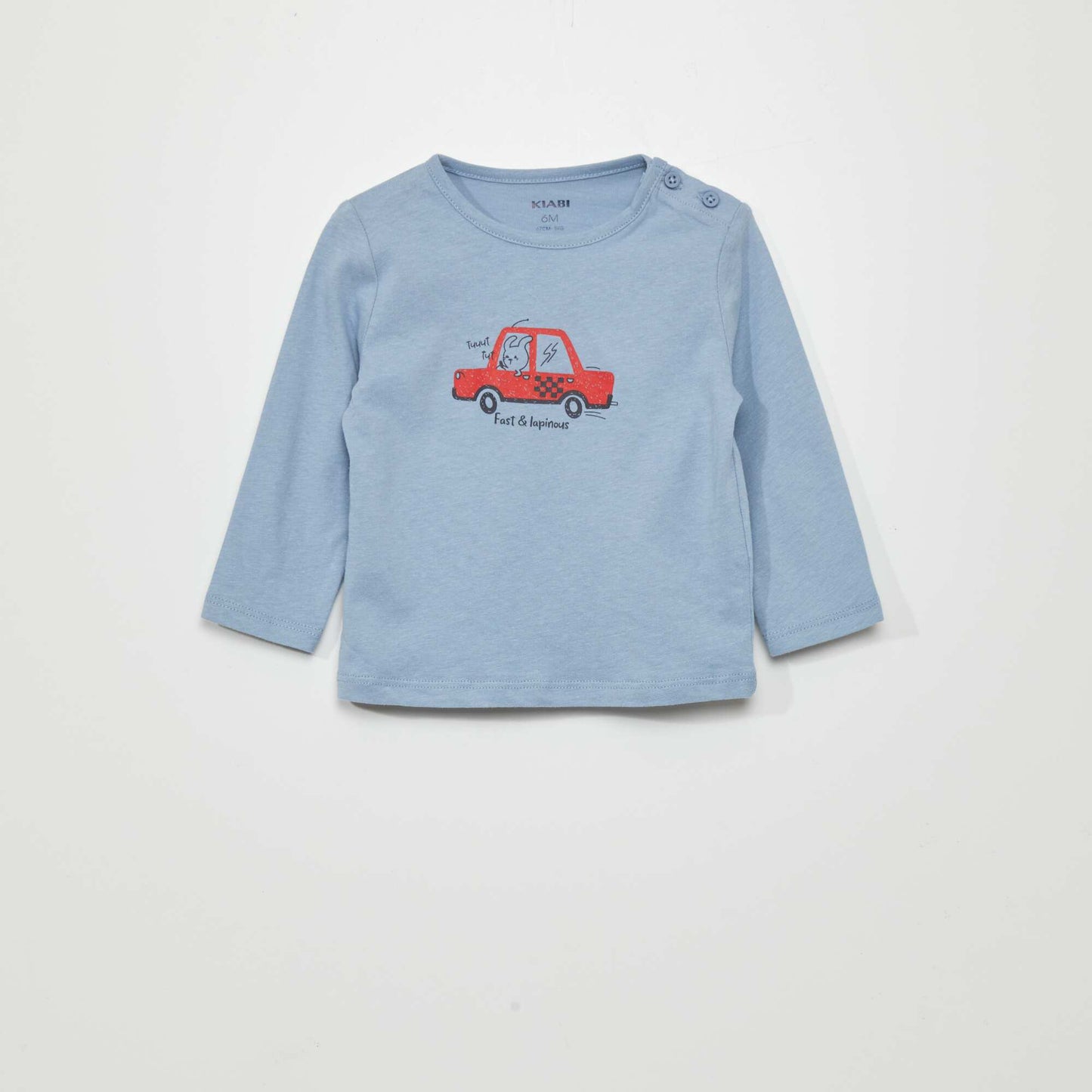 T-shirt en jersey avec imprim Bleu