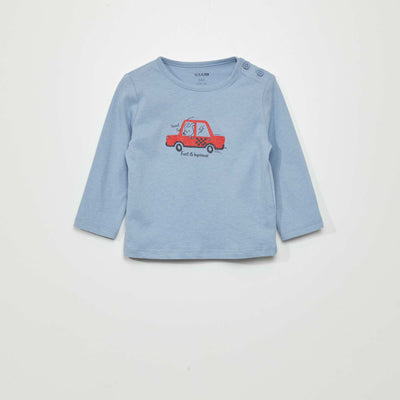 T-shirt en jersey avec imprim Bleu