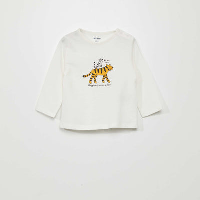 T-shirt en jersey avec imprim Blanc