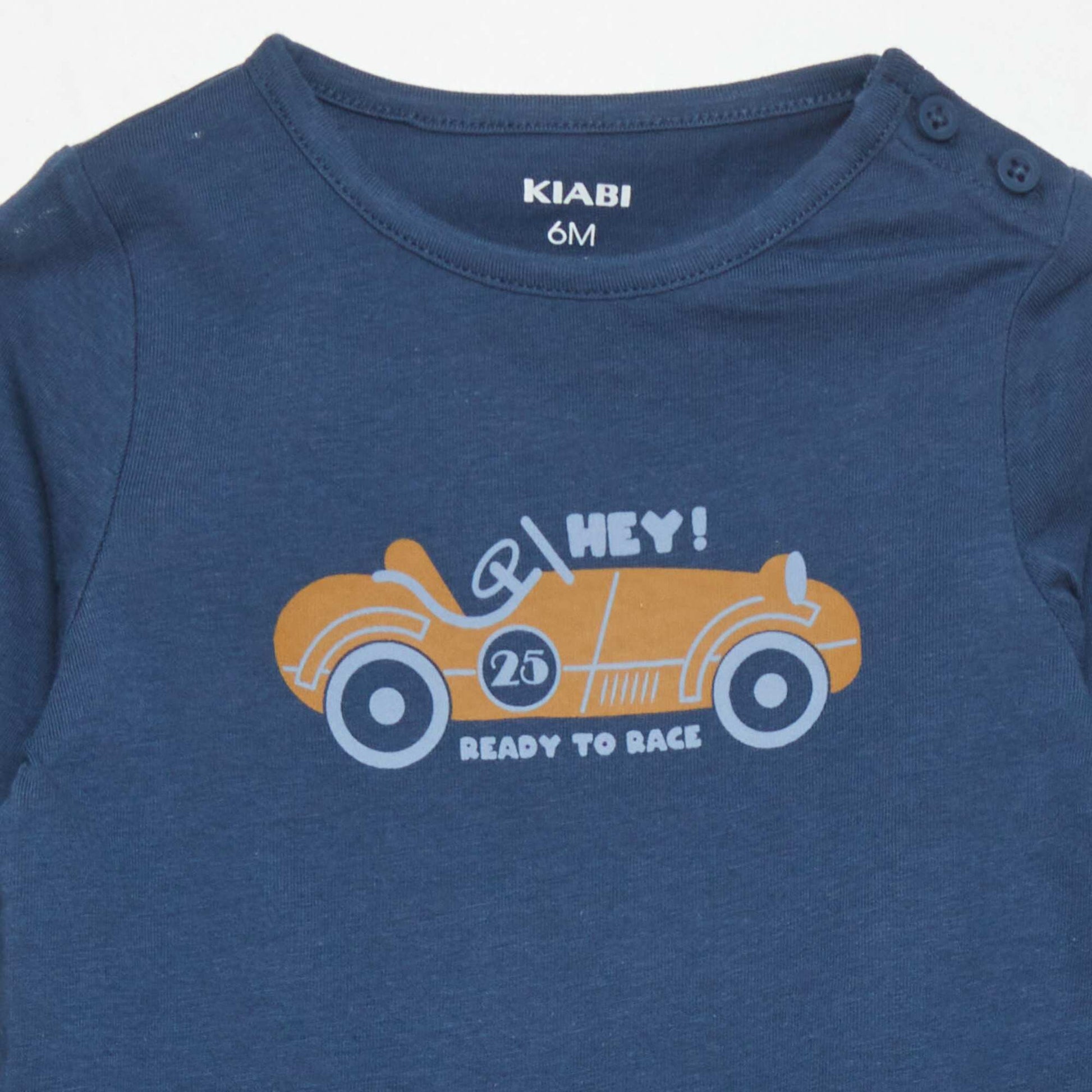 T-shirt en jersey avec imprim Bleu