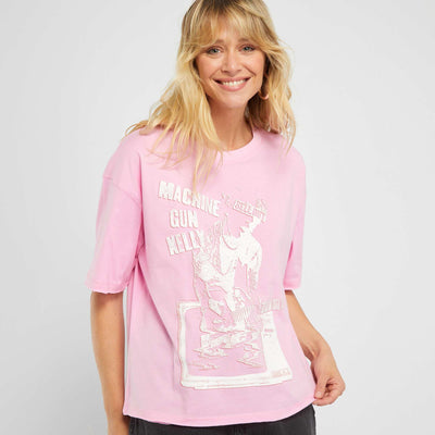 Tee-shirt imprim 'Machine Gun Kelly' Rose