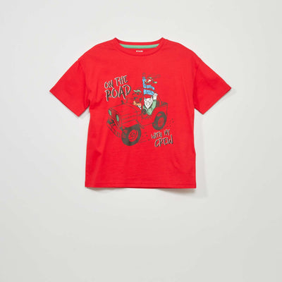 T-shirt imprim manches courtes Rouge
