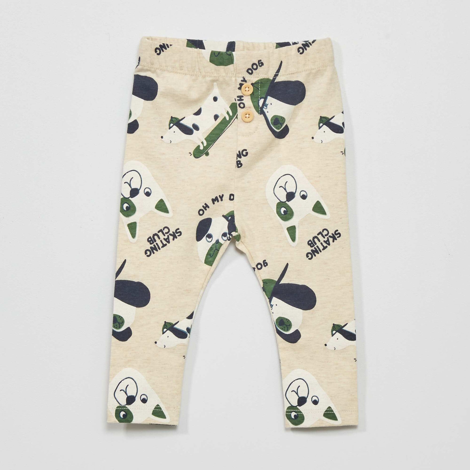 Lot de 2 leggings Beige/vert