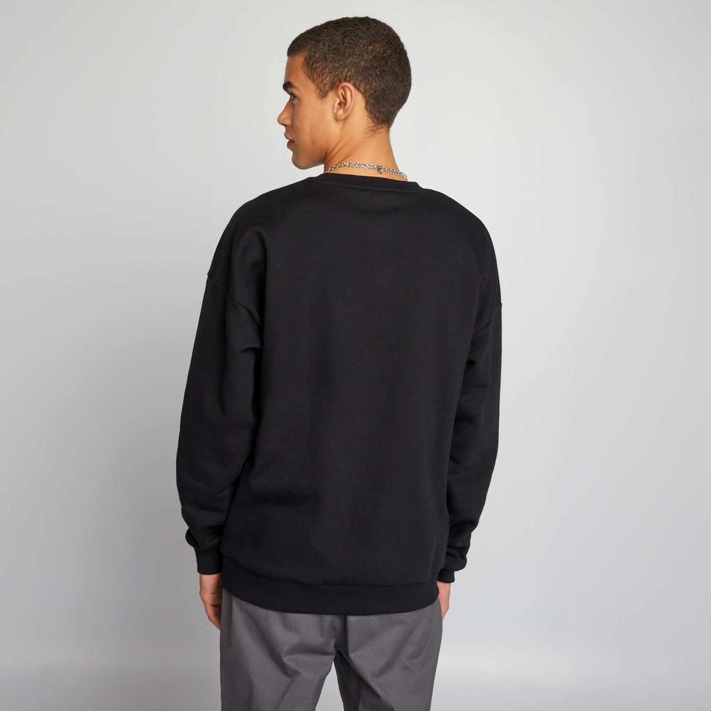 Sweat en molleton uni noir