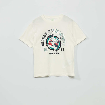 Tee-shirt coupe loose 'Mickey and friends' Blanc