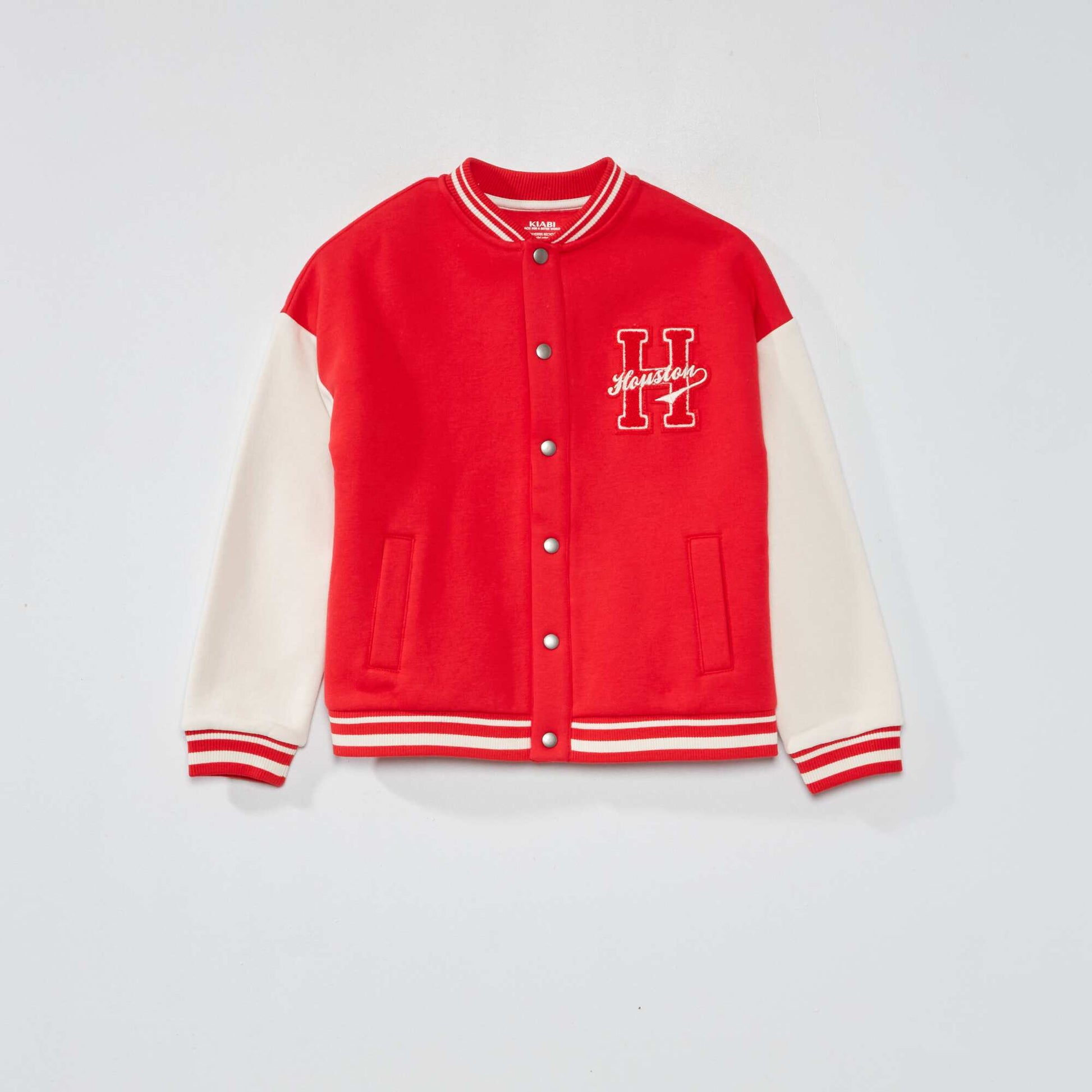Veste en molleton style coll ge Rouge